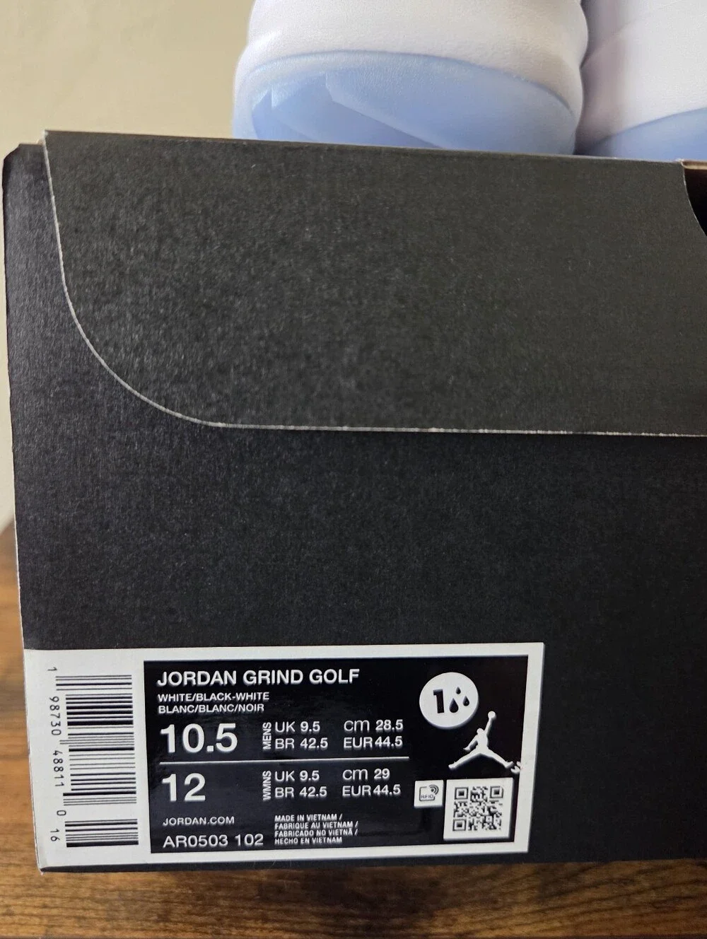 Nike Jordan Grind Golf Shoes White Black AR0503-102 Men's Size 10.5